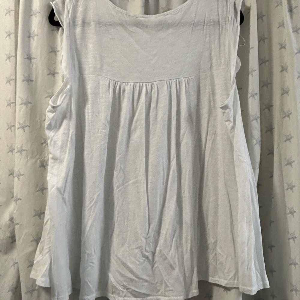 Sky White Sleeveless Tank Top